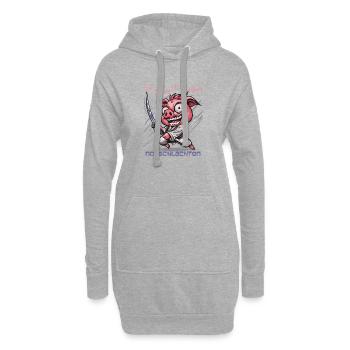 Schwein Krieger mit Katana - Hoodie-Kleid - Grau meliert - Vorne