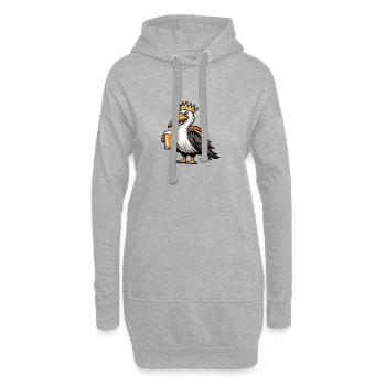 Pelikan Vogel Bier König - Hoodie-Kleid - Grau meliert - Vorne