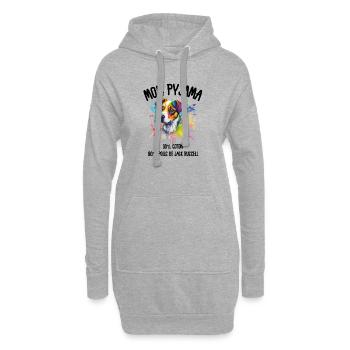 Jack Russell Hundepyjama-Humor - Hoodie-Kleid - Grau meliert - Vorne