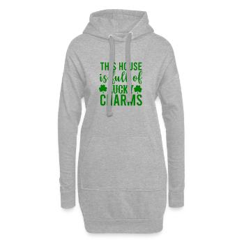 Cette maison est pleine de porte-bonheur - Sweat-shirt à capuche long Femme - gris chiné - Devant