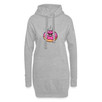 Dessin animé mignon en donut En colère Aigre Offensé Drôle - Sweat-shirt à capuche long Femme - gris chiné - Devant