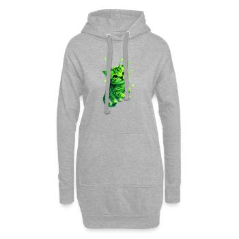 Alien Cat - Hoodie-Kleid - Grau meliert - Vorne