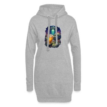 Extraterrestre buvant de la bière, OVNI - Sweat-shirt à capuche long Femme - gris chiné - Devant