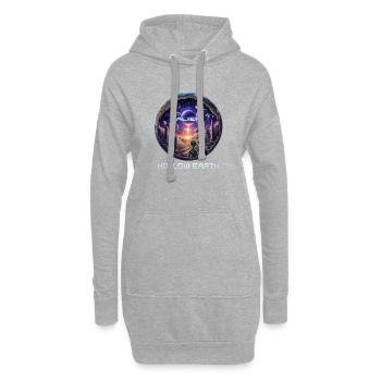 Terre Creuse Extraterrestre - Sweat-shirt à capuche long Femme - gris chiné - Devant