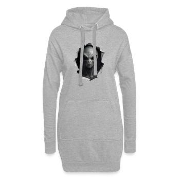 Alien Looking Out Of Shirt - Hoodie-Kleid - Grau meliert - Vorne