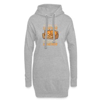 Diction drôle du chat légendaire du canapé - Sweat-shirt à capuche long Femme - gris chiné - Devant