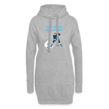 Eishockey: Nur Narren spielen Fußball! - Hoodie-Kleid - Grau meliert - Vorne