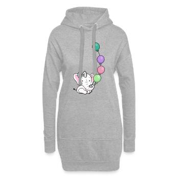 Éléphant ballon avec arc - Sweat-shirt à capuche long Femme - gris chiné - Devant