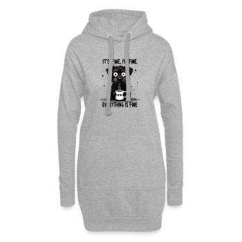 Its Fine In Fine Coffee Dog Humor - Hoodie Dress - heather grey - Front