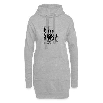 Iss. Schlaf. Airsoft. Wiederholen. - Hoodie-Kleid - Grau meliert - Vorne