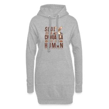 Chihuahua Chihuahueño Soul Of A - Hoodie-Kleid - Grau meliert - Vorne