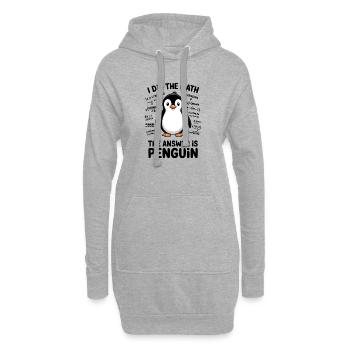 Mathe Sprüche Pinguin Lustiges Mathe Geschenk  - Hoodie-Kleid - Grau meliert - Vorne