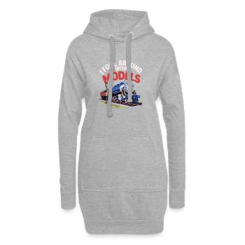 Ich spiele mit Modellen herum - Hoodie-Kleid - Grau meliert - Vorne