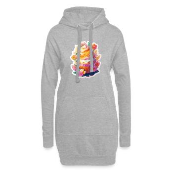 Jeu de couleurs florales de cupcakes - Sweat-shirt à capuche long Femme - gris chiné - Devant
