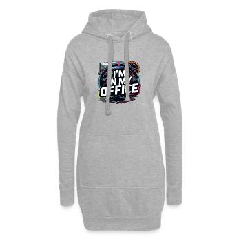 Ich bin in meinem Büro - Hoodie-Kleid - Grau meliert - Vorne