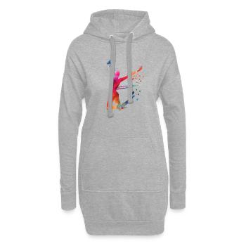 Gymnastique, cercleaux, gymnastique rythmique - Sweat-shirt à capuche long Femme - gris chiné - Devant