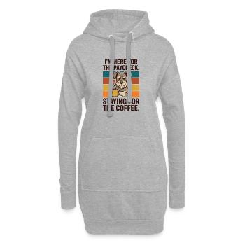 Hier für den Gehaltsscheck, bleibt für den Kaffee - Hoodie-Kleid - Grau meliert - Vorne