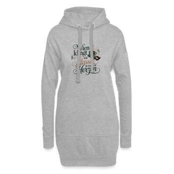  Wien Klingt Wie Klassik In Meinem Herzen Kaffee - Hoodie-Kleid - Grau meliert - Vorne