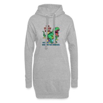 Dino Spruch: Unterm Himmel kann jeder Scheißen... - Hoodie-Kleid - Grau meliert - Vorne