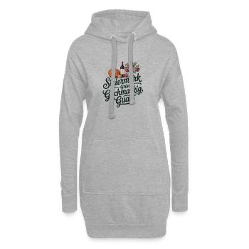 Steiermark Griin Gschmackig Guat Kürbis Apfelbaum - Hoodie-Kleid - Grau meliert - Vorne
