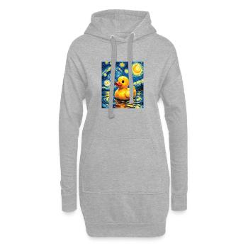 Nuit étoilée Art du canard en caoutchouc Amant du canard - Sweat-shirt à capuche long Femme - gris chiné - Devant