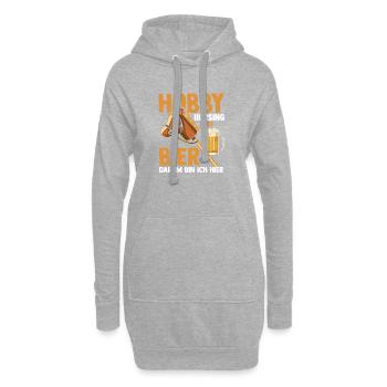 Bier Pferd Hobby Horsing - Hoodie-Kleid - Grau meliert - Vorne