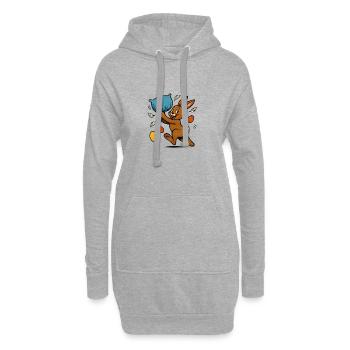 Hoppel-Hammer: Pillow Fight Ostern! - Hoodie-Kleid - Grau meliert - Vorne