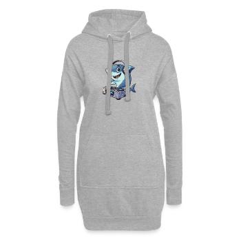 Fin-Tune DJ Hai avec Beat - Sweat-shirt à capuche long Femme - gris chiné - Devant