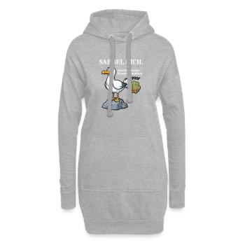 Norddeutscher Humor Spruch: Sabbel nich - Hoodie-Kleid - Grau meliert - Vorne