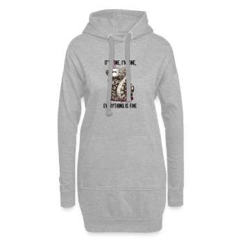 Its Fine Im Fine Kaffee Schlange Humor - Hoodie-Kleid - Grau meliert - Vorne