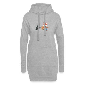 Fuchs Gitarre Krähe - Hoodie-Kleid - Grau meliert - Vorne