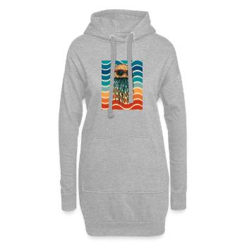 Lunettes de soleil méduse au design rétro wave - Sweat-shirt à capuche long Femme - gris chiné - Devant