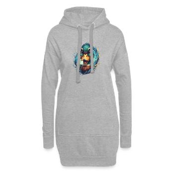 Éclaboussure joyeuse d’oiseaux aquatiques - Sweat-shirt à capuche long Femme - gris chiné - Devant