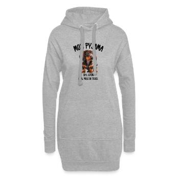 Pyjama Chien Teckel Humour - Sweat-shirt à capuche long Femme - gris chiné - Devant