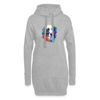 Englischer Springer Spaniel Bunte Spritzkunst - Hoodie-Kleid - Grau meliert - Vorne