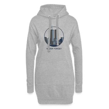 Never Forget Skyline Erinnerung - Hoodie-Kleid - Grau meliert - Vorne