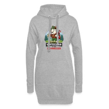 Alpine Goat Hiker with Beer - Hoodie Dress - heather grey - Front