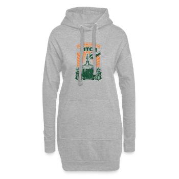 Gutes kommt mit Hefe | Hobbybrauen - Hoodie-Kleid - Grau meliert - Vorne
