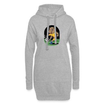  Lustiges Fußball Nagetier Maskottchen Tierischer - Hoodie-Kleid - Grau meliert - Vorne