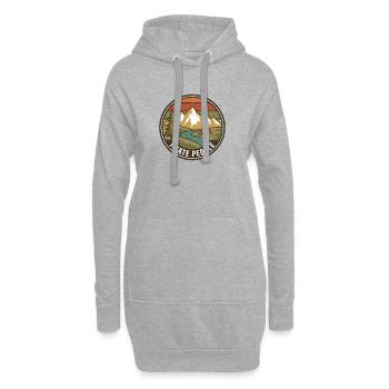 Randonnée Camping, Randonnée en plein air, Montagne nature - Sweat-shirt à capuche long Femme - gris chiné - Devant