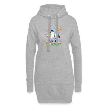 Pastell Ostern Baseball Cartoon - Hoodie-Kleid - Grau meliert - Vorne