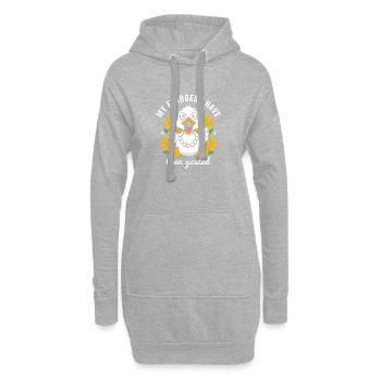 Caricature de la Fleur de Canard Heureuse - Sweat-shirt à capuche long Femme - gris chiné - Devant