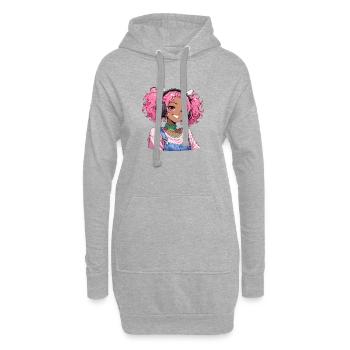Jeux d’anime vintage japonais Bigfoot Gamer - Sweat-shirt à capuche long Femme - gris chiné - Devant