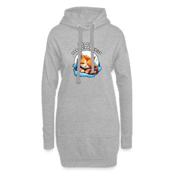 Schlaflose Katze auf Wolken Schlaf Shirt - Hoodie-Kleid - Grau meliert - Vorne