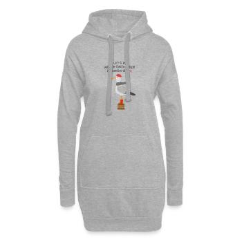 Sturm Deich Spruch Möwe Nordsee Humor - Hoodie-Kleid - Grau meliert - Vorne
