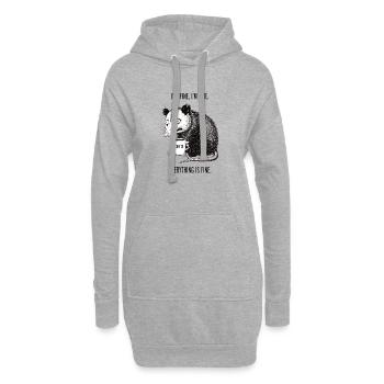 Its Fine Im Fine Coffee Opossum Humor - Hoodie Dress - heather grey - Front