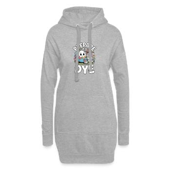 Prepare To Dye Lustiger Oster Spruch - Hoodie-Kleid - Grau meliert - Vorne