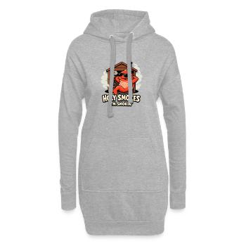 Heilige Zigarette, ich rauche geräucherten Lachs-Witz - Hoodie-Kleid - Grau meliert - Vorne