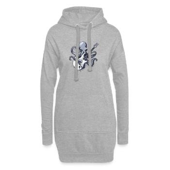 Guitariste Octopus avec guitare électrique - Sweat-shirt à capuche long Femme - gris chiné - Devant