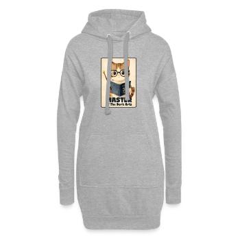Le Maître des Chats Drôles des Arts des Nerds - Sweat-shirt à capuche long Femme - gris chiné - Devant
